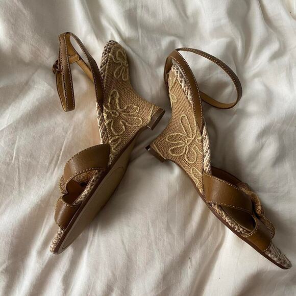 Y2k summer wedges floral embroidered strappy platform sandals - Picture 4 of 8